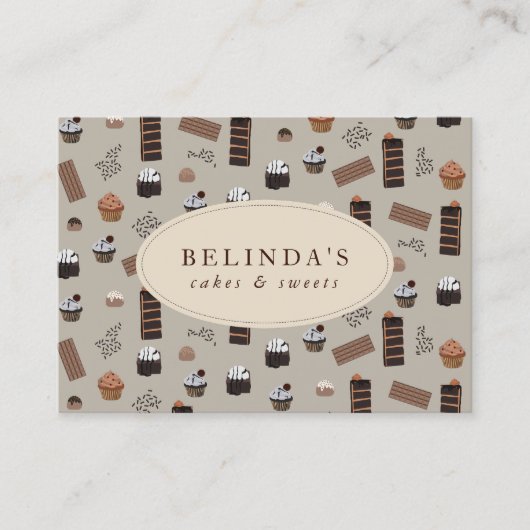 Chocolade Thema Bakkerij Chef Cateraar QR Code Visitekaartje (Voorkant)