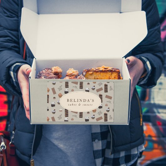 Chocolade Thema Bakkerij Chef Custom Name Shop Rechthoekige Sticker