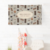 Chocolade Thema Bakkerij Chef Custom Name Shop Spandoek (Insitu)