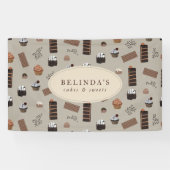 Chocolade Thema Bakkerij Chef Custom Name Shop Spandoek (Horizontaal)