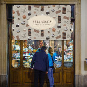 Chocolade Thema Bakkerij Chef Custom Name Shop Spandoek