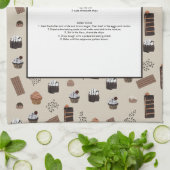 Chocolade thema chocolade recept aandenken theedoek (Gevouwen)