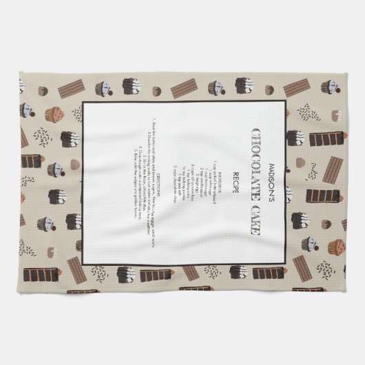 Chocolade thema chocolade recept aandenken theedoek (Horizontaal)