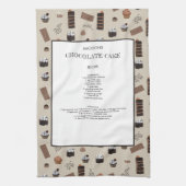 Chocolade thema chocolade recept aandenken theedoek (Verticaal)