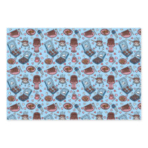 Chocolade thema cute inpakpapier vellen