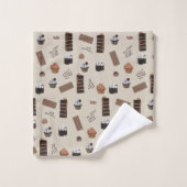 Chocolade thema patroon bad handdoek (Wasdoekje)