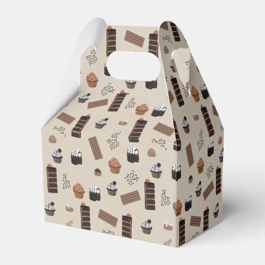 Chocolade thema patroon bedankdoosjes (Achterkant)