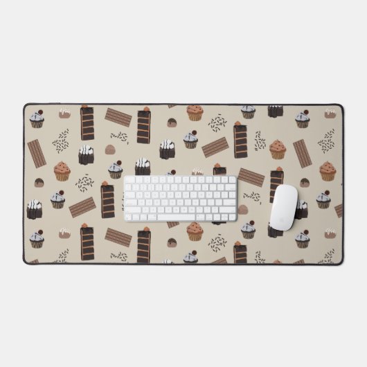 Chocolade thema patroon bureaumat (Keyboard & Muis)