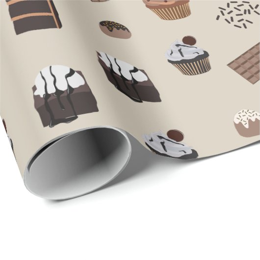 Chocolade thema patroon cadeaupapier (Rol Hoek)