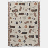 Chocolade thema patroon deken (Voorkant Verticaal)