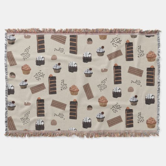 Chocolade thema patroon deken (Voorkant)