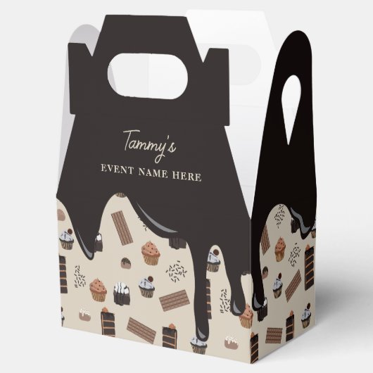 Chocolade Thema Patroon Feestje  Bedankdoosjes (Geopend)