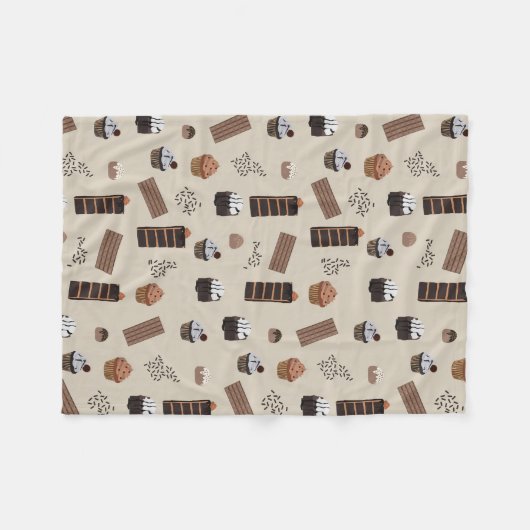 Chocolade thema patroon fleece deken (Voorkant (Horizontaal))