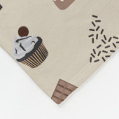 Chocolade thema patroon fleece deken (Hoek)