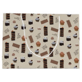 Chocolade thema patroon groot cadeauzakje (Achterkant)