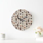 Chocolade thema patroon grote klok (Huis)