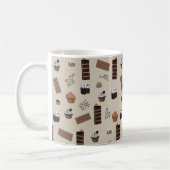 Chocolade thema patroon koffiemok (Links)