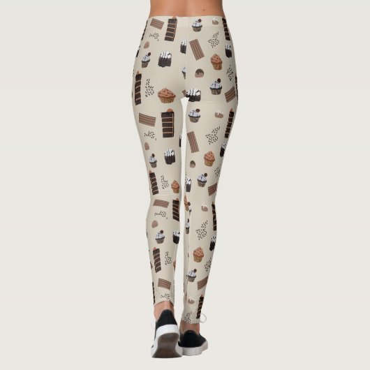Chocolade thema patroon leggings (Achterkant)