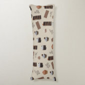 Chocolade thema patroon lichaamskussen (Voorkant Verticaal)