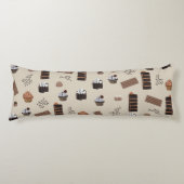 Chocolade thema patroon lichaamskussen (Voorkant)