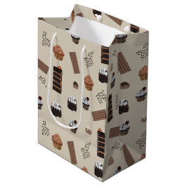 Chocolade thema patroon medium cadeauzakje