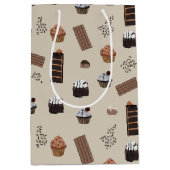 Chocolade thema patroon medium cadeauzakje (Voorkant)