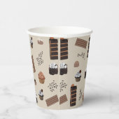 Chocolade thema patroon papieren bekers (Rechts)