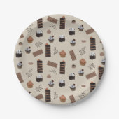 Chocolade thema patroon papieren bordje (Voorkant)