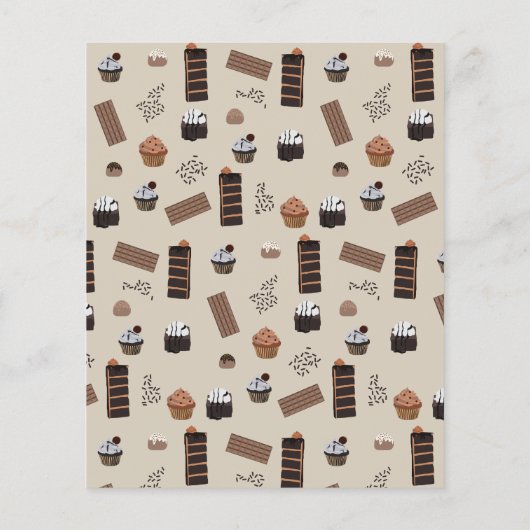 Chocolade thema patroon QR code Business Flyer (Achterkant)