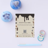 Chocolade thema patroon QR code Business Flyer (Enkel)