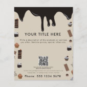 Chocolade thema patroon QR code Business Flyer (Voorkant)