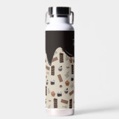 Chocolade thema patroon recept kookboek waterfles (Voorkant)