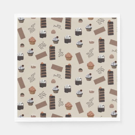 Chocolade thema patroon servet (Voorkant)