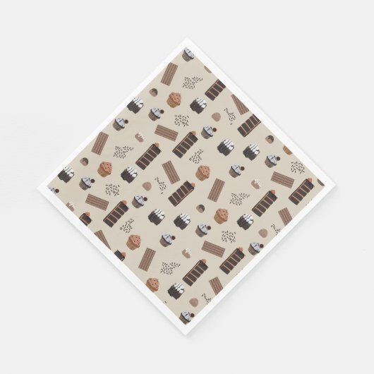 Chocolade thema patroon servet (Hoek)