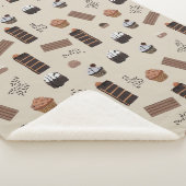 Chocolade thema patroon sherpa deken (3/4)