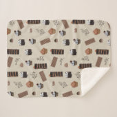 Chocolade thema patroon sherpa deken (Voorkant (horizontaal))