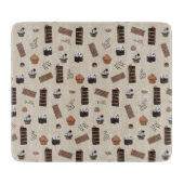 Chocolade thema patroon snijplank (Voorkant)