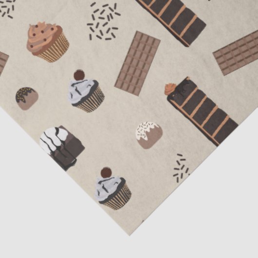 Chocolade thema patroon tissuepapier (Detail)