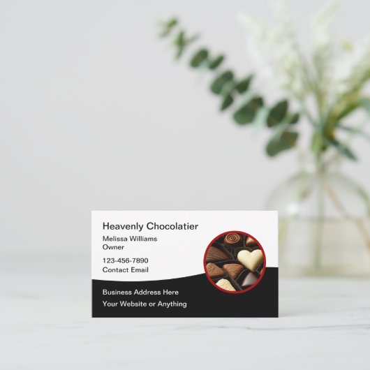Chocolade Thema Visitekaartjes (Staand voorkant)