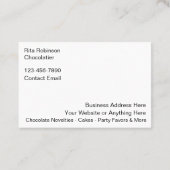Chocolade Theme Visitekaartjes voor een Chocolatie (Achterkant)