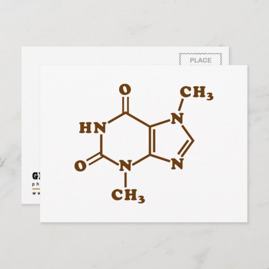 Chocolade Theobromine Moleculaire chemische formul Briefkaart (Voorkant / Achterkant)