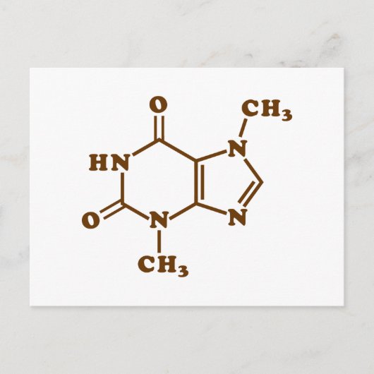 Chocolade Theobromine Moleculaire chemische formul Briefkaart (Voorkant)