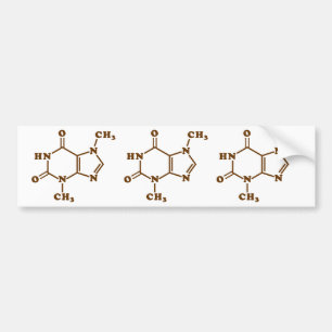Chocolade Theobromine Moleculaire chemische formul Bumpersticker