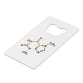 Chocolade Theobromine Moleculaire chemische formul Creditkaart Flessenopener (Voorkant Gekanteld)