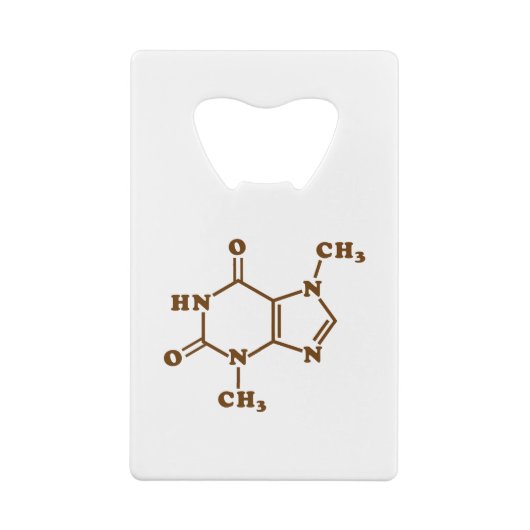 Chocolade Theobromine Moleculaire chemische formul Creditkaart Flessenopener (Achterkant)