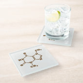 Chocolade Theobromine Moleculaire chemische formul Glazen Onderzetter (Schuin)