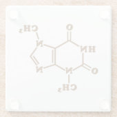 Chocolade Theobromine Moleculaire chemische formul Glazen Onderzetter (Achterkant)