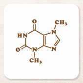 Chocolade Theobromine Moleculaire chemische formul Kartonnen Onderzetters (Voorkant)