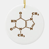 Chocolade Theobromine Moleculaire chemische formul Keramisch Ornament (Voorkant)