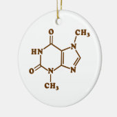 Chocolade Theobromine Moleculaire chemische formul Keramisch Ornament (Links)